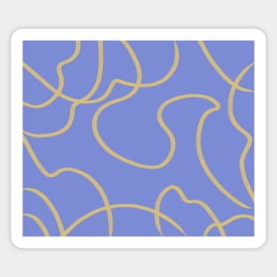 Line Art: Gold on Blue Sticker